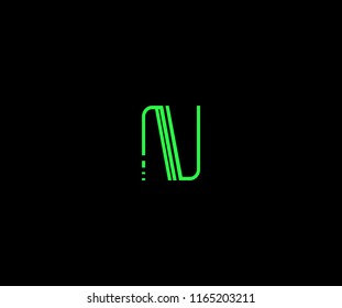 Typography Initial Letter N Shape Line Modern Futuristic Vector Illustration