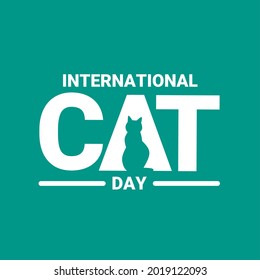 Typography, International Cat Day, as a logo, banner, poster or template.