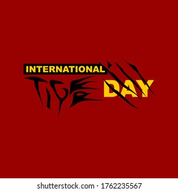 Tipografía de la Ilustración vectorial del Día Internacional del Tigre. buena plantilla para celebrar el diseño del Día del Tigre.