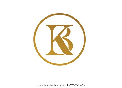Typography K Letter B letter Vector Logo Emblem Monogram