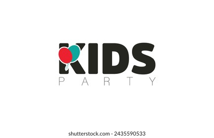 typography kids logo design vector illustration.