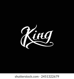 Typography King for apparel business logo or tattoo design