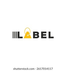 typography label logo design, wordmark text label graphic vector template