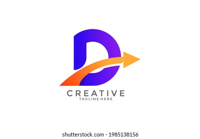 Typografie Letter D Farblink Swoosh Vektorlogo