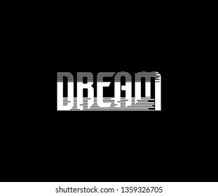 Typography Letter DREAM Abstract Stripe for Tee Graphic Template