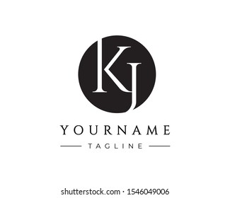 Typography letter logo KJ, JK, logo template