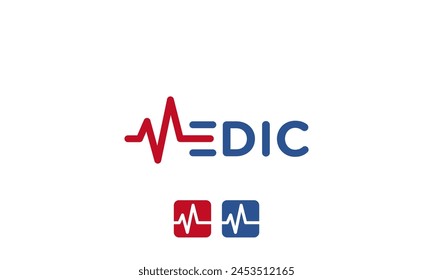 typography letter M medical logo vector illustration