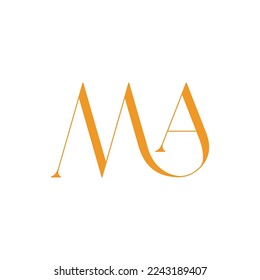 typography letter ma logo design