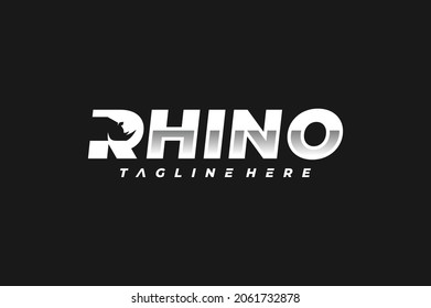 typography letter R rhino logo