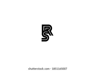 typography letter RS linked linear monogram design logo