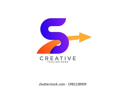 Typografie Letter S Farblink Swoosh Vektorlogo