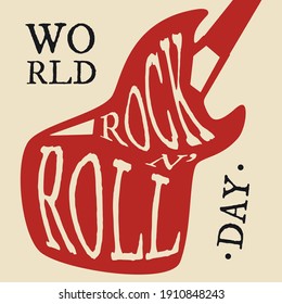 Typography letter World Rock N Roll Day for element design. Vector illustration EPS.8 EPS.10