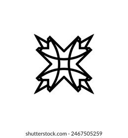 Typography letter X design logo template