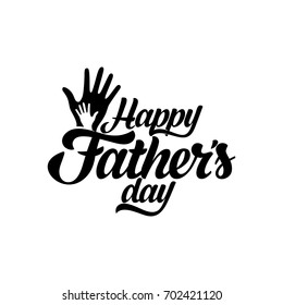 Typography and lettering with design elements and silhouettes for a happy father's day