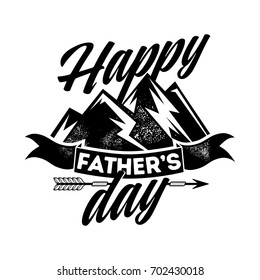 Typography and lettering with design elements and silhouettes for a happy father's day