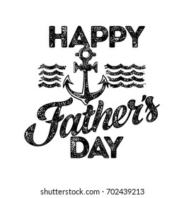 Typography and lettering with design elements and silhouettes for a happy father's day