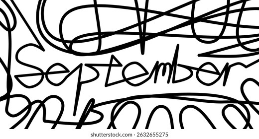 Typography, lettering, month in vector graphic design