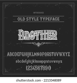 Typografie und Schriftart im alten Stil