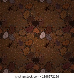 Typography lettering poster. Pattern for wrapping, cover. Elements on brown, black colors. Valentines Day. Seamless Hand Drawn Doodles. Vector. Sketch Valentine. Wedding Romantic Love Graphics.