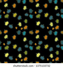 Typography lettering poster. Pattern for wrapping. Valentines Day. Vector illustration. Black, green and yellow seamless heart pattern. Repeating texture.