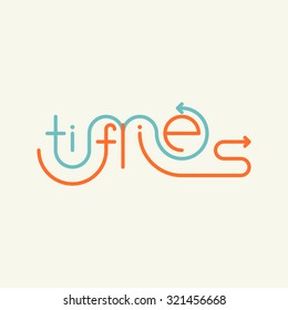 Typography lettering poster.Motivational quote "Time flies". For greeting cards, postcards, posters and other decorations. Typography quotes. Vector illustration.