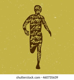 Typography lettering runner