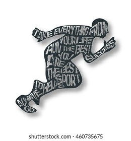 Typography lettering runner