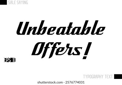 Typography Lettering Sale Design For Advertising Unbeatable Offers!