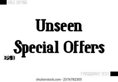 Typography Lettering Sale Design For Advertising Unseen Special Offers