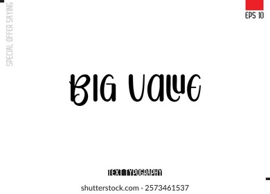 Typography Lettering Special Offer Design For Advertising Big Value