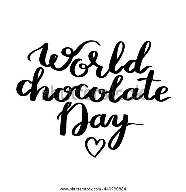 Typography Lettering World Chocolate Day 11 Stock Vector Royalty Free