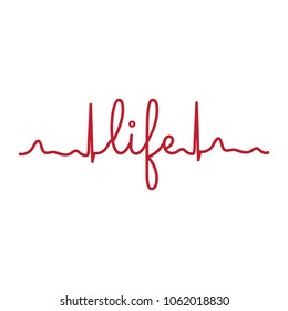 typography: life and cardiogram