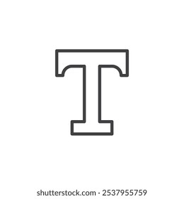 Icono de línea de tipografía. signo de estilo lineal para concepto móvil y Diseño web. El estilo del texto en el icono de Vector de esquema de diseño. Símbolo, ilustración del logotipo. Gráficos de Vector