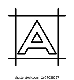 Typography line icon vector collection