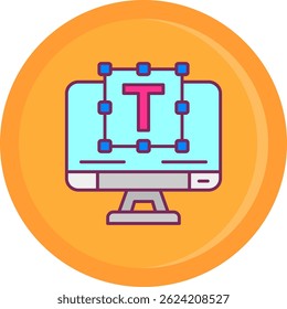Typography Line vector Icon Design