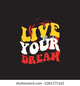 typography live your dream vintage fashion