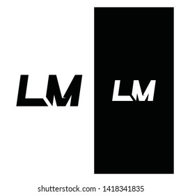 Typography LM techno lettering logo icon, unique concept for your company or personal brand, Vector