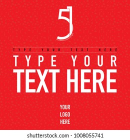 A typography logo for 51th anniversary on red background. Fifty one year.