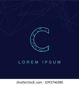 Typography Logo, artificial intelligence, Lines connected, futuristic fonts, technology fonts