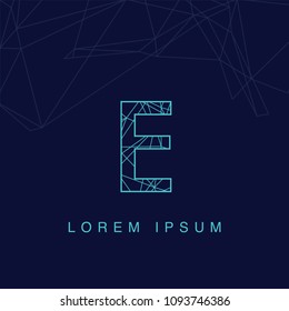 Typography Logo, artificial intelligence, Lines connected, futuristic fonts, technology fonts