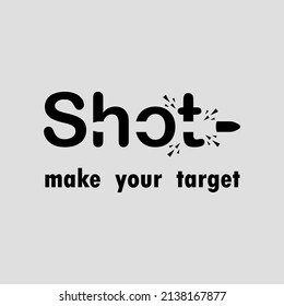 typography logo concept with bullet-hit lettering