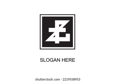 Typography logo design F + Z templete eement