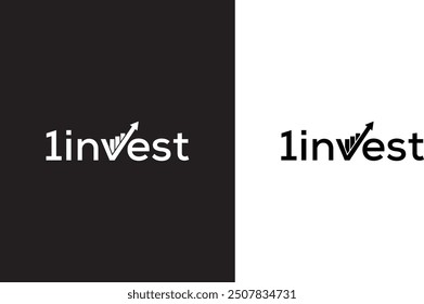 Typography logo design with growth graph. Simple modern logo template for Financial, property, residential, investment,  and other businesses, companies, or corporations.