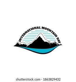 Typography logo design for International Mountain Day vector illustration. Good template for mountain or outdoor logo design.