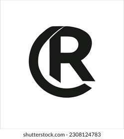 typography logo design, with Letter "CR". name logo