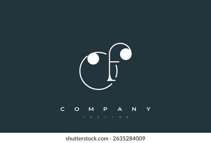 OF Typography Logo Design. Stylish monogram design depiction featuring the letters O and F combined in an artistic signature style, delivering a unique and creative visual representation.