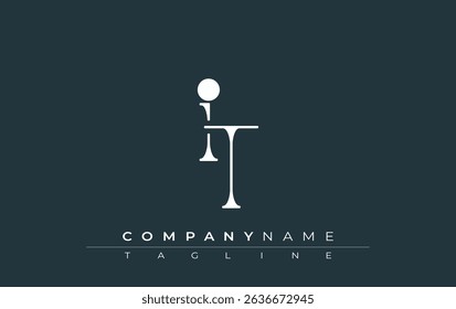 IT Typography Logo Design. Stylish monogram design depiction featuring the letters I and T combined in an artistic signature style, delivering a unique and creative visual representation.