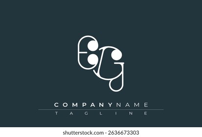 EG Typography Logo Design. Stylish monogram design depiction featuring the letters E and G combined in an artistic signature style, delivering a unique and creative visual representation.