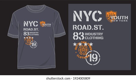 typography logo design vector for t shirt concept 