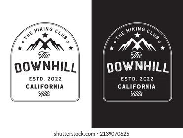 Typography Logo Downhill California Vector Illustration Template with Black White Color Elegant Design Good for Any Industry